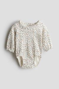 Боди из мятого джерси с воротником H&M, белый