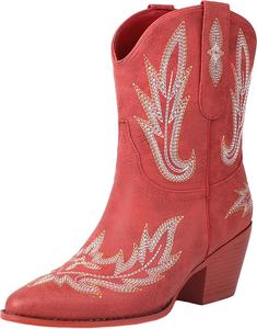 Женские ковбойские сапоги MRKEWUNEY классические с заостренным носком, размеры US6-US12, 178 Red