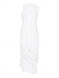 Макси-платье с оборками и драпировкой Jacquemus, белый