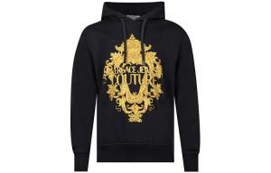 Худи с принтом логотипа на шнурке VERSACE JEANS COUTURE, черный