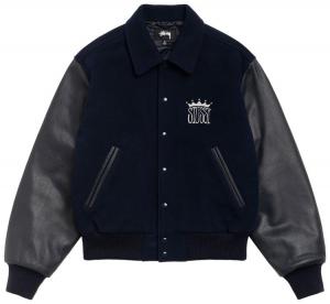 Куртка-бомбер Stussy King Varsity Jacket, темно-синяя