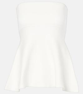 Вязаный топ с баской Agathe The Frankie Shop, белый