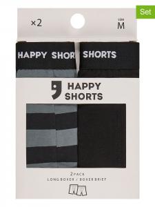 Happy Shorts Комплект из 2 штук: боксерские шорты черного и серого цвета