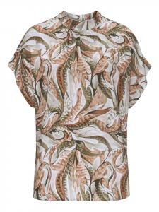 Блузка с короткими рукавами в цвете хаки и ржаво-коричневого цвета с принтом LASCANA