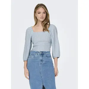 Футболка Only Caro Bal Linen 3/4 sleeve, серый