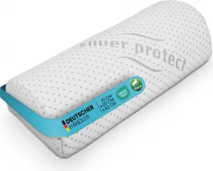 Подушка для шеи Bestlivings из пены с эффектом памяти (полурулон / 40 x 20 x 10 см) из вискоэластичного материала. Съемный серебристый защитный чехол с антимикробным покрытием. BC-Agerntur