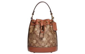 Демпси Мини Сумка Через Плечо Кроссбоди Женская Коричневая COACH Из Коровьей Кожи Ведро