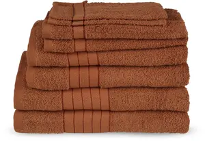 Комплект полотенец доброе утро "Uni" (набор, 8 шт.), с тканым краем Good morning (8 шт.), цвет terrakotta