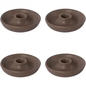 Подсвечник andas «Подсвечник Adalena», (набор, 4 шт.), из фарфора, в скандинавском стиле, цвет cafefarben