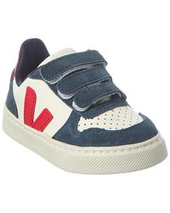 Кроссовки VEJA Small V-10 из кожи и замши, синий