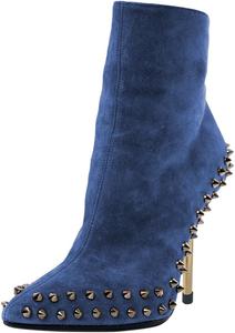 Женские ботильоны FSJ с заостренным носком, заклепками и высокими каблуками-стилетто, на короткой шпильке, с боковой молнией, из искусственной замши, короткие ботинки, повседневные, для официальных мероприятий и танцев, размеры 4-16 US, Blue