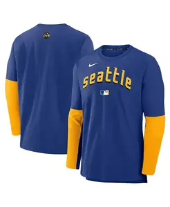 Мужская легкая трикотажная футболка с длинным рукавом Authentic Collection City Connect Seattle Mariners Nike