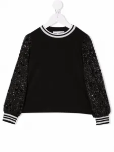 Толстовка с блестками на рукавах Simonetta, черный