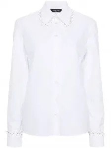 Поплиновая рубашка с бисером Fabiana Filippi, белый