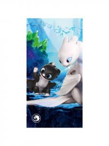 Cofi 1453 Пляжное полотенце «Как приручить дракона», хлопковое, 70х140 см, разноцветное