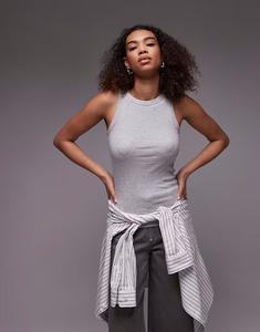 Топ из трикотажного полотна в рубчик, серый меланж Arket