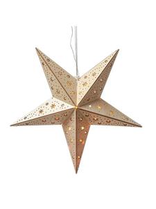 Деревянная светодиодная звезда с мотивом снежинки, рождественская звезда, диаметр: 40 см, натуральная отделка  Marelida, Natur