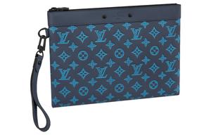 LOUIS VUITTON Кожаный клатч унисекс морской синий