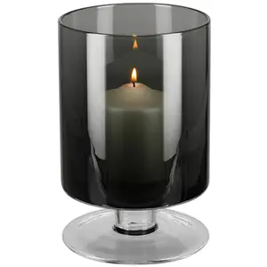 Настольная ваза Финка «VIANA», (1 шт.), стеклянная, можно использовать и как фонарь Fink, серый