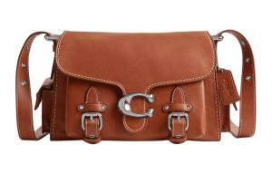 Мягкая табби зернистой кожи плечевая сумка через плечо среднего размера для женщин серебристая и полированный янтарь COACH