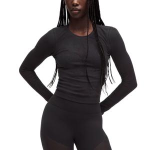 Женская футболка для йоги с длинными рукавами Lululemon, черный