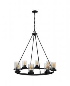 Светодиодная люстра Pablo Ring с 8 плафонами, стеклянная, в богемном стиле Jonathan Y, черный