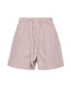 Хлопковые пижамные шорты в фиолетовую полоску Tekla, розовый