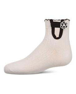 Детские носки с цветочным принтом и пуговицами на щиколотке MeMoi, White