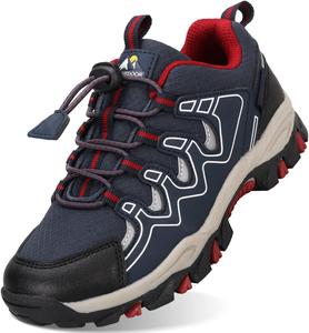 Кроссовки для мальчиков и девочек UOVO, детская обувь для походов, бега и ходьбы на улице, теннисная обувь, водонепроницаемые, противоскользящие, модные кроссовки (младшие/старшие дети), красный/синий