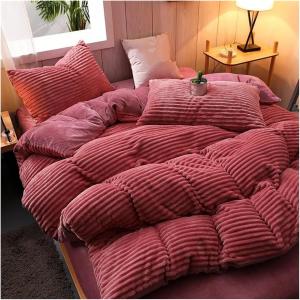 Generic Комплект постельного белья зимний утепленный плюшевый Pink