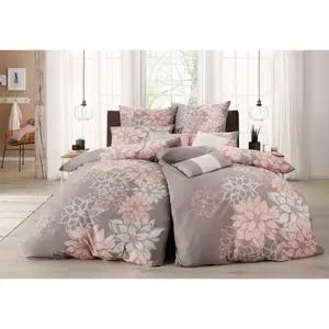 [T] Постельное белье для дома «Susan Flowers Design», качество Linon и Biber (фланель), 100% чистый хлопок, комплект постельного белья с цветочным рисунком поддерживает инициативу «Сделано в Африке», сертифицирован «Сделано в зеленом цвете» Home Affaire,