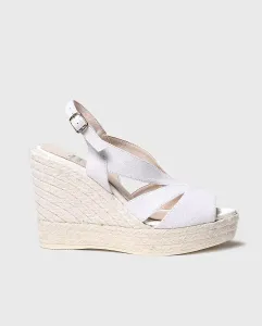 Женские замшевые эспадрильи на танкетке с пряжкой Toni Pons, белый