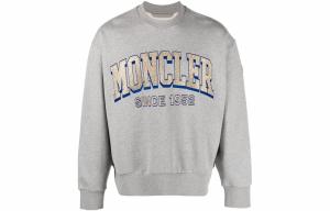 Logo print Crew neck Jumper Moncler, серый