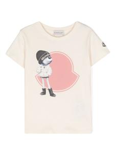 Moncler Enfant футболка с логотипом, нейтральный цвет