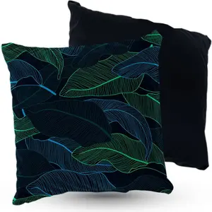 Подушка велюровая PREMIUM с банановыми листьями, 40 х 40 см, декоративная с наполнителем, для гостиной, спальни или в подарок 5made