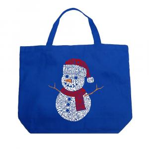 Рождественский снеговик — большая сумка-тоут Word Art LA Pop Art, цвет Royal