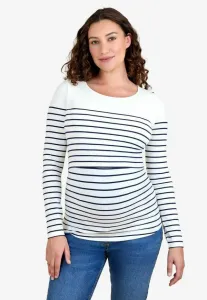 Полосатая блузка с длинными рукавами для беременных и кормящих мам Jojo Maman Bébé, Navy Ecru Stripe