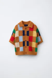 Zara Клетчатая вязаная рубашка