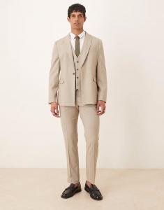 Узкие брюки из светло-серой меланжевой фактуры Asos Design