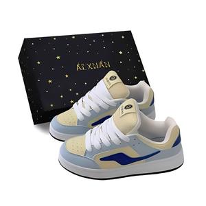 Alxnan Нескользящие и износостойкие низкие кроссовки для скейтбординга, увеличивающие рост, женские, желто-синие