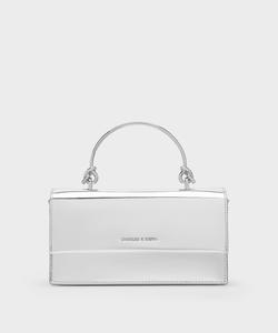 Длинный кошелек с эргономичной ручкой Charles & Keith, цвет Silver
