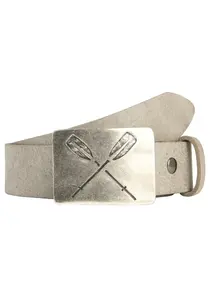 Кожаный ремень LIFEBURG by showroom 019° со сменной застежкой "Paddle Silver" Rettungsring By Showroom 019°, серый