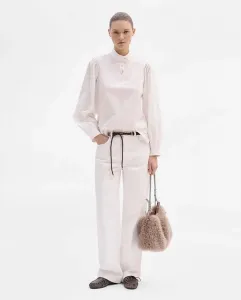 Женская рубашка с высоким воротником и пышными рукавами Simorra, белый