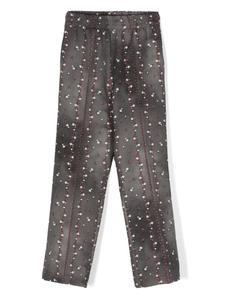 Monnalisa прямые брюки с цветочным принтом, серый