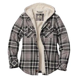 Женская рубашка-куртка на кнопках с капюшоном и подкладкой sherpa Legendary Whitetails, Salt Lake Plaid