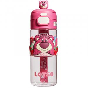 Пластиковые стаканы для воды Disney, Super Cute Strawberry Bear [One Lid And Two Drinks]