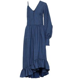 Платье из твила в клетку Rokh, Navy Check