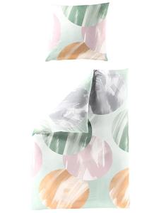 Постельное белье из сатина Beer Tree в зеленом/фиолетовом/оранжевом цвете Bierbaum, 155x220 см