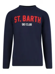 Свитер с круглым вырезом и логотипом Mc2 Saint Barth, синий