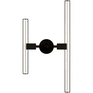 Настенный светильник Syntax S14d 1 шт. Стильный минимализм, черный металл Segula, черный